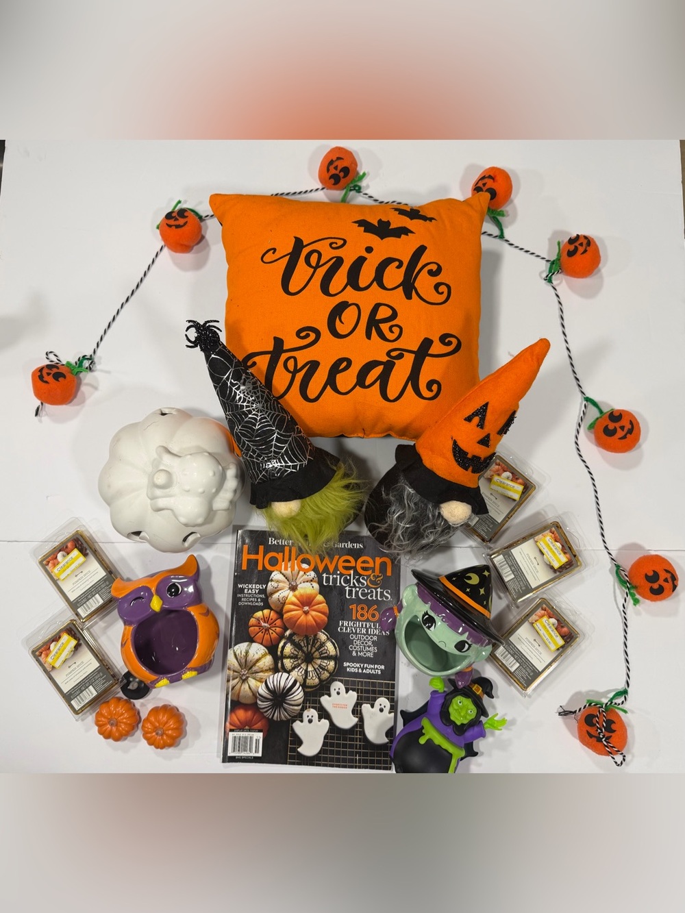Target Orange 'Trick or Treat' Halloween Pillow with Gnome Accents